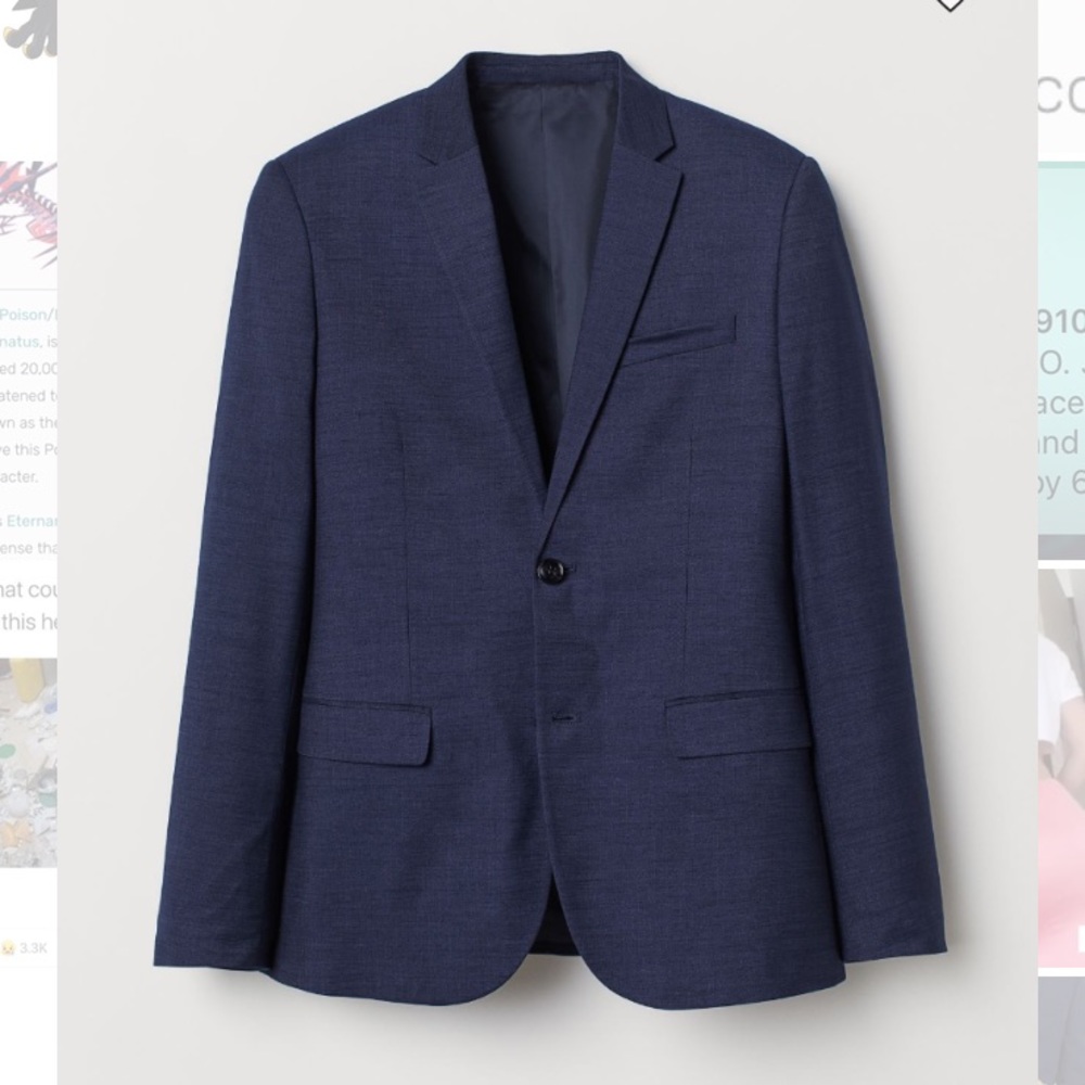 Skinny Fit Navy Blazer - H&M NWT